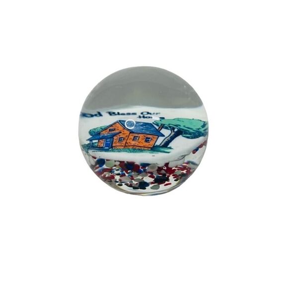 Tom Mosser Paperweight House "God Bless Our Home" - Picture 2 of 5